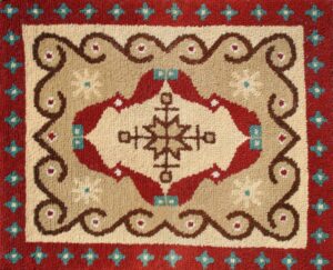 Fischerteppich Zweifische und Vieranker