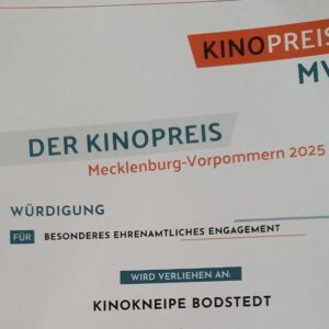 Juchhu! Der Fuhlendorfer Kulturverein K-Drei e.V. erhält Würdigung für KINOKNEIPE